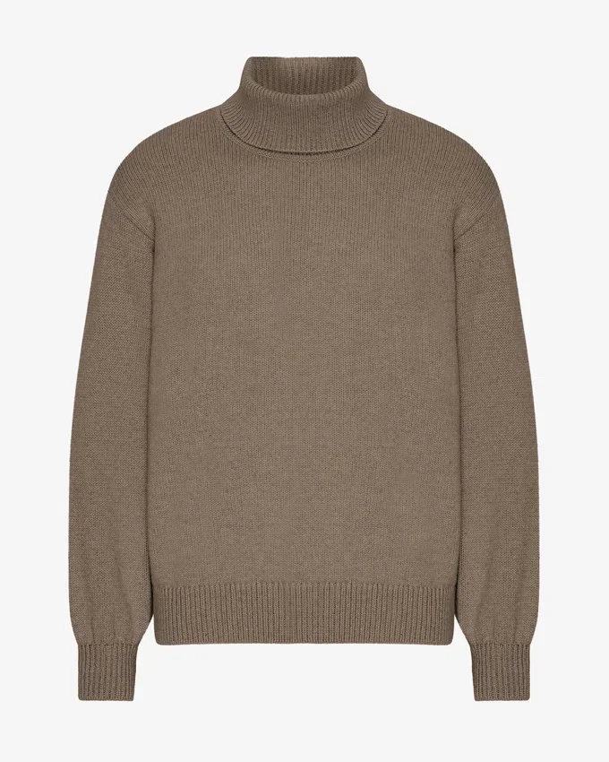 Cuello alto de lana merino - Taupe cálido