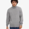 Cuello alto de lana merino - Gris jaspeado