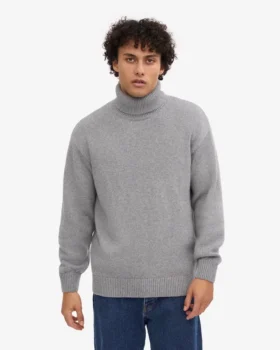 Cuello alto de lana merino – Taupe cálido