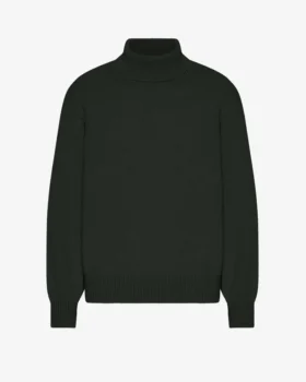 Cuello alto de lana merino - Verde cazador