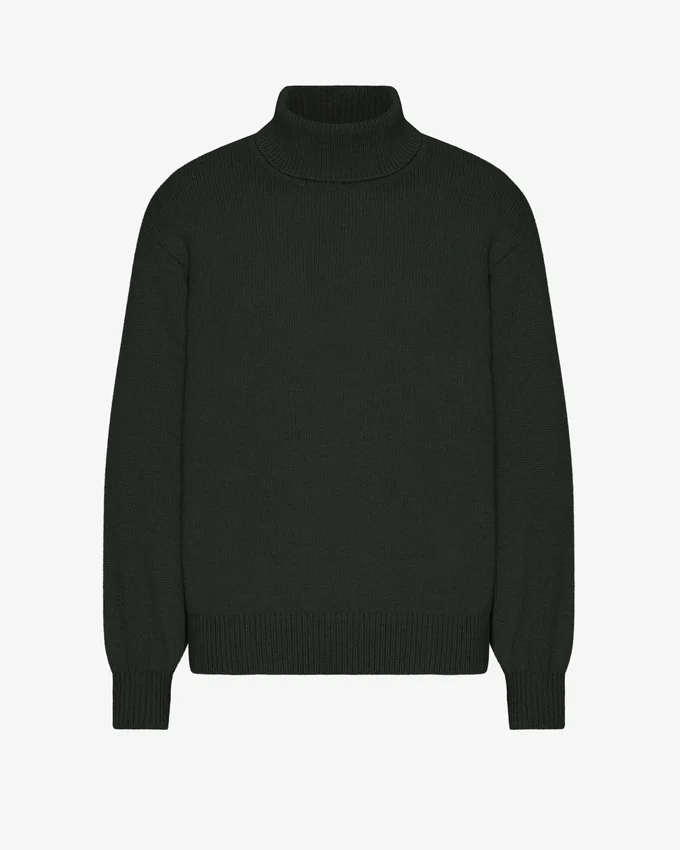 Cuello alto de lana merino - Verde cazador