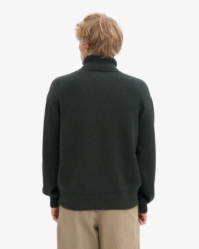 Cuello alto de lana merino - Verde cazador