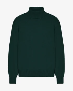 Cuello alto de lana merino - Verde esmeralda