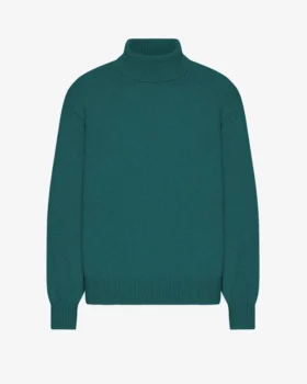 Cuello alto de lana merino - Verde océano
