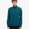 Cuello alto de lana merino - Verde océano