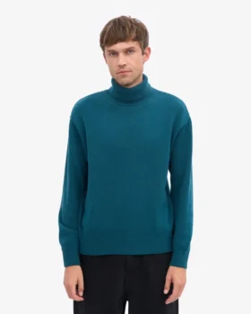 Cuello alto de lana merino – Verde océano