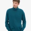 Cuello alto de lana merino - Verde océano