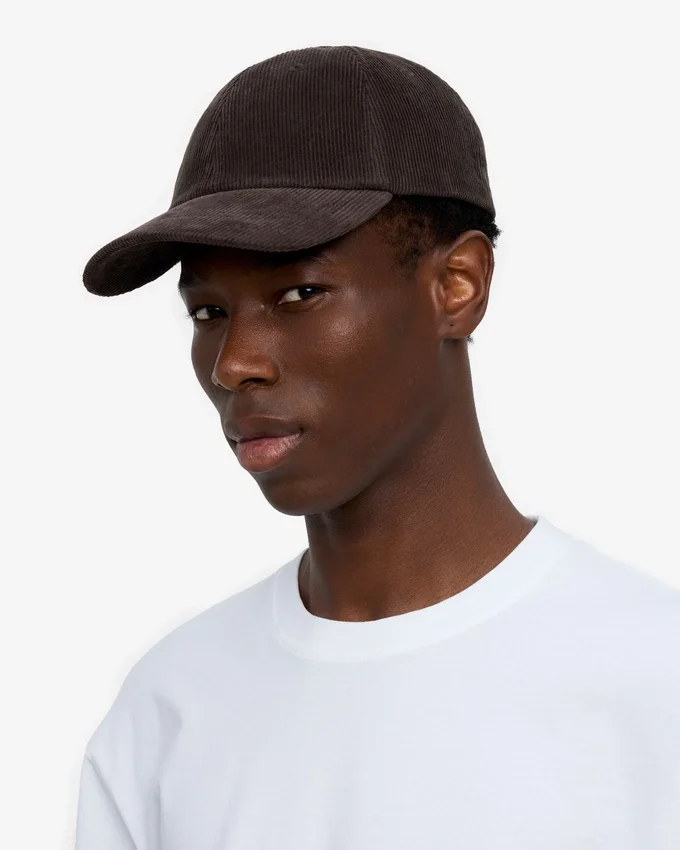 Gorra de pana orgánica - Marrón café