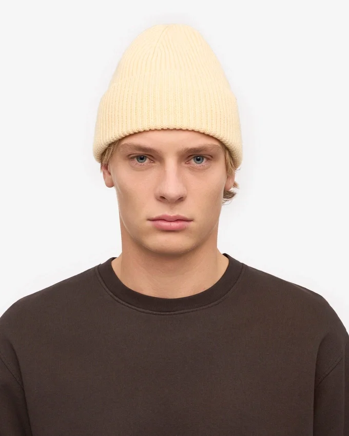Gorro de lana merino - Amarillo suave