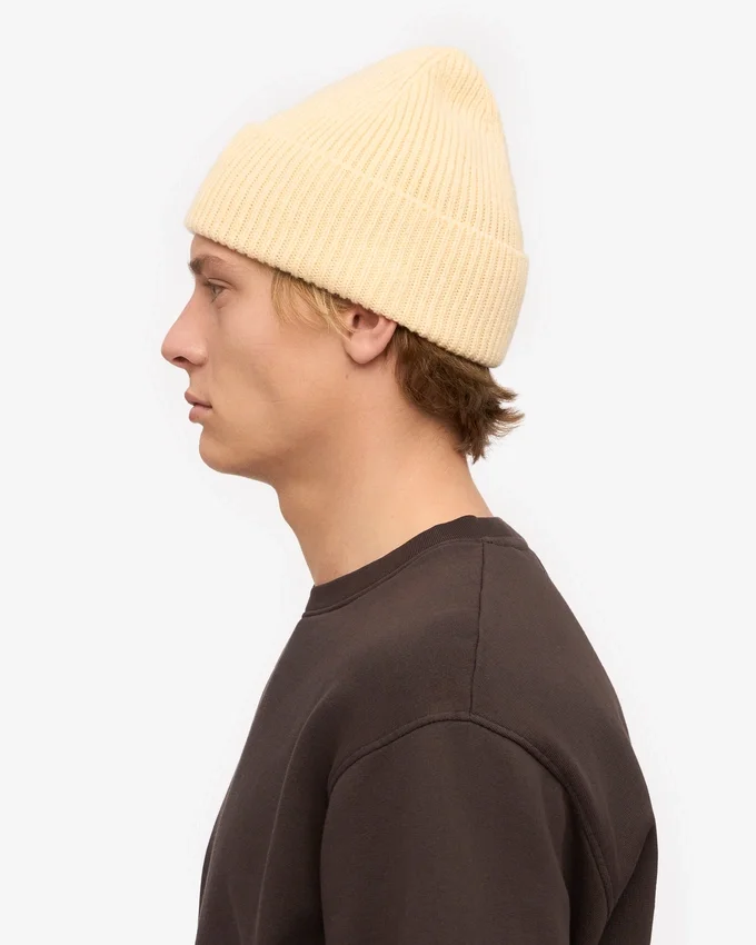 Gorro de lana merino - Amarillo suave