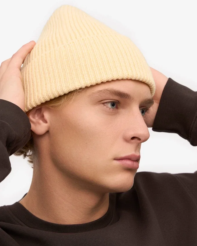 Gorro de lana merino - Amarillo suave