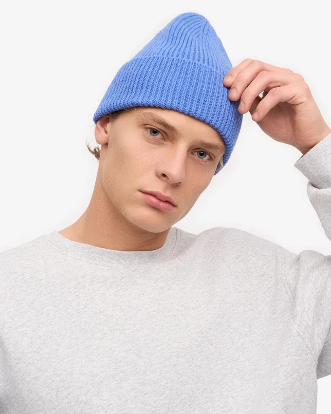 Gorro de lana merino - Azul Pacífico