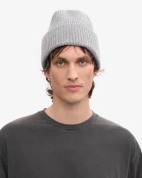 Gorro de lana merino – Gris jaspeado