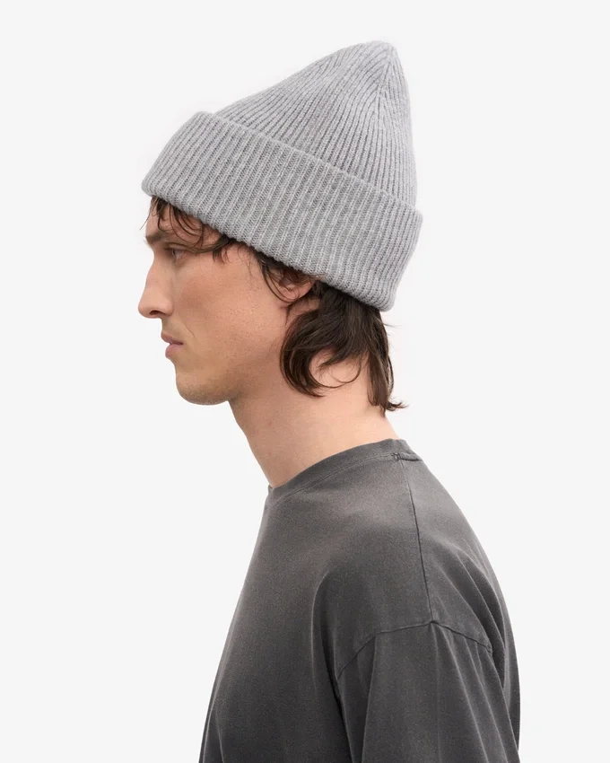 Gorro de lana merino - Gris jaspeado