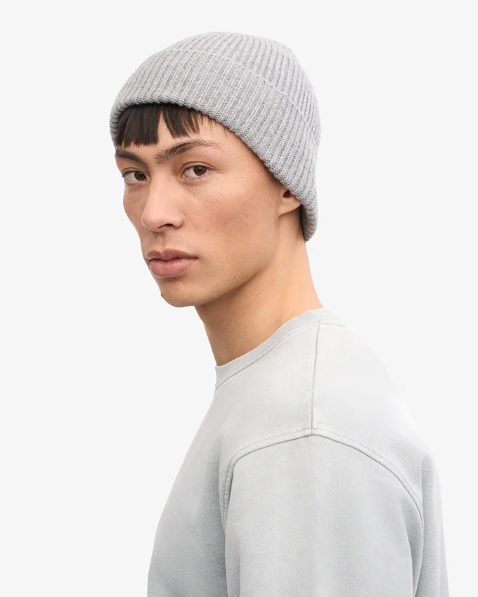 Gorro de lana merino - Gris jaspeado