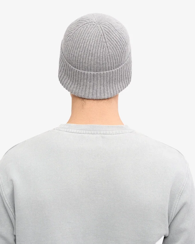 Gorro de lana merino - Gris jaspeado