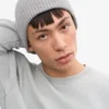 Gorro de lana merino - Gris jaspeado