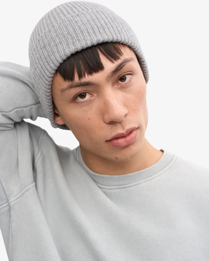 Gorro de lana merino - Gris jaspeado