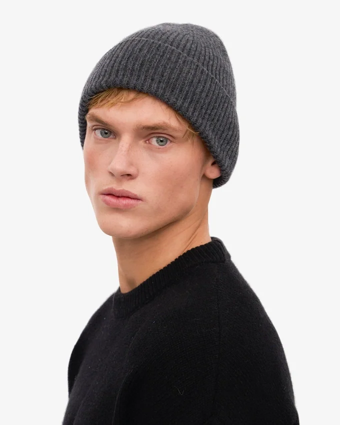Gorro de lana merino - Gris lava