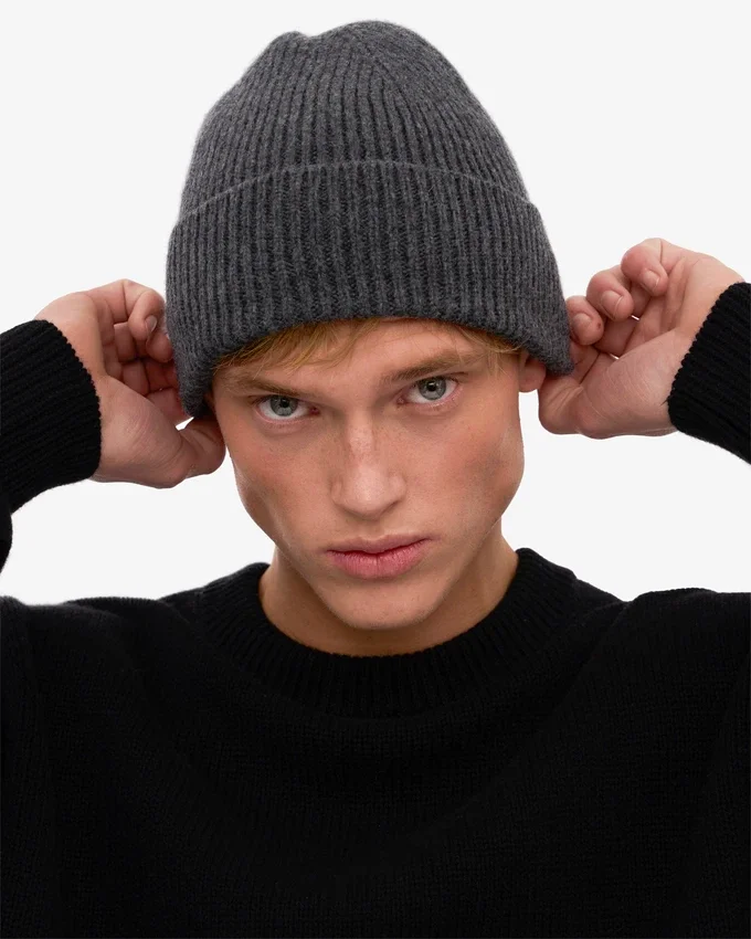 Gorro de lana merino - Gris lava