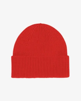 Gorro de lana merino - Mandarina roja
