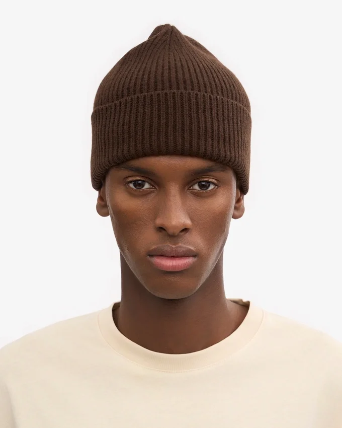 Gorro de lana merino - Marrón café
