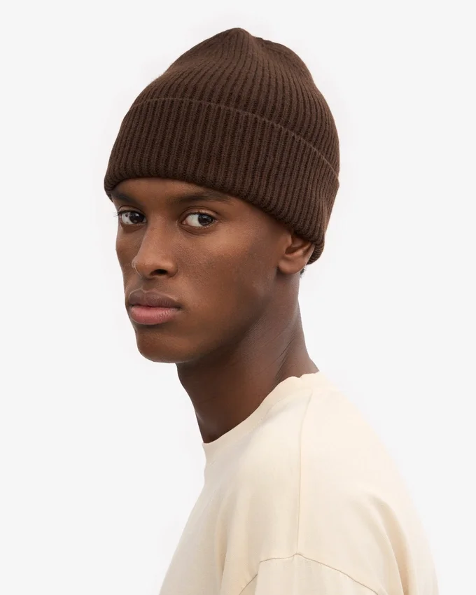 Gorro de lana merino - Marrón café