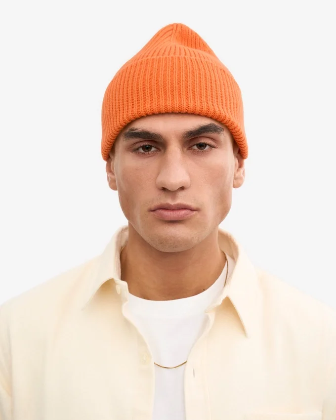 Gorro de lana merino - Naranja quemado