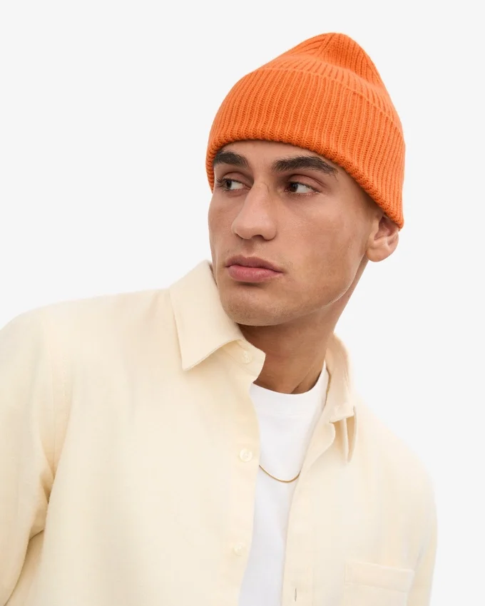 Gorro de lana merino - Naranja quemado