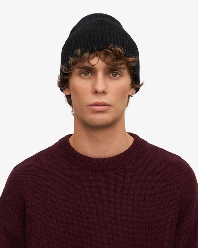 Gorro de lana merino - Negro intenso