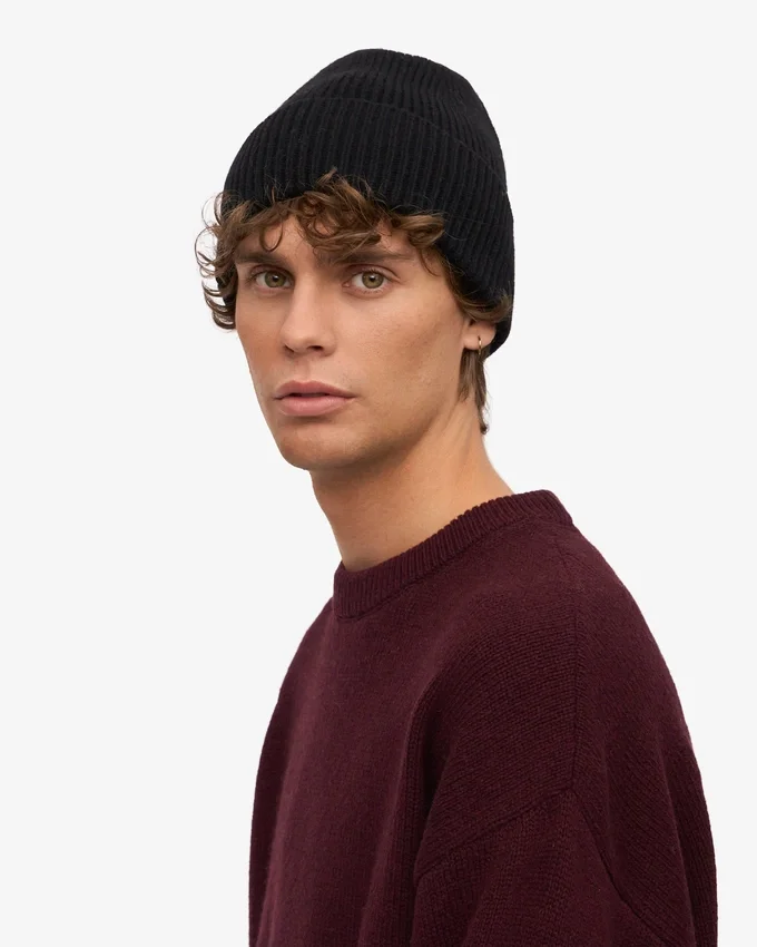 Gorro de lana merino - Negro intenso