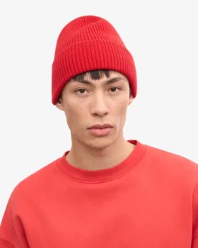 Gorro de lana merino – Rojo escarlata