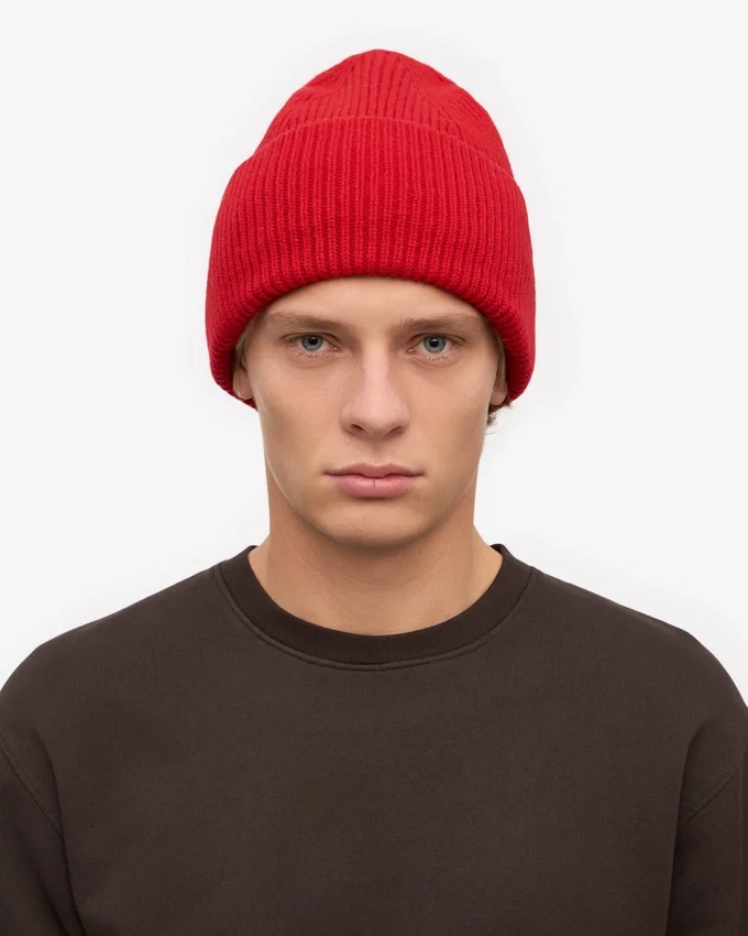 Gorro de lana merino - Rojo escarlata