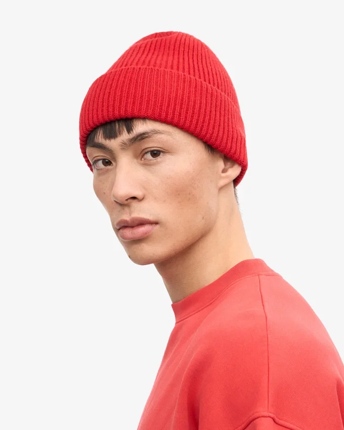 Gorro de lana merino - Rojo escarlata