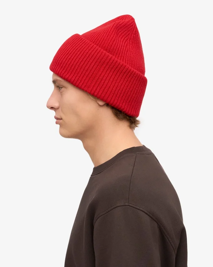 Gorro de lana merino - Rojo escarlata