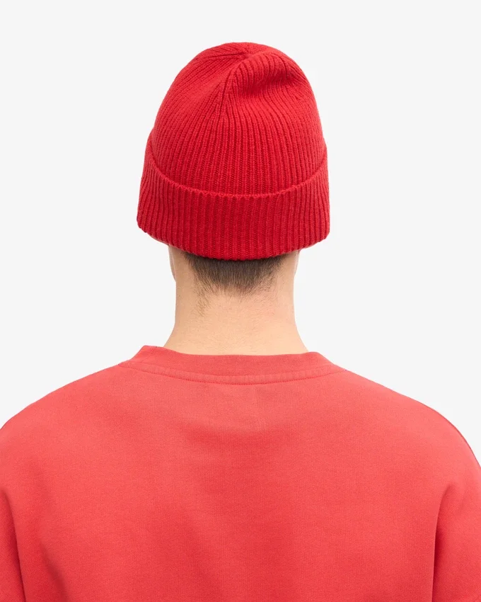 Gorro de lana merino - Rojo escarlata