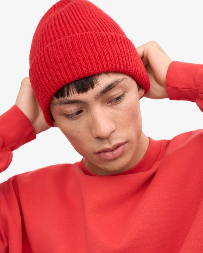 Gorro de lana merino - Rojo escarlata