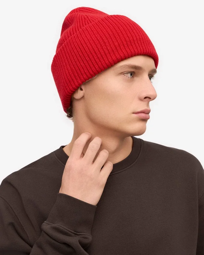 Gorro de lana merino - Rojo escarlata