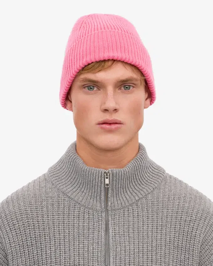 Gorro de lana merino - Rosa chicle