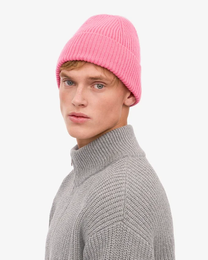 Gorro de lana merino - Rosa chicle