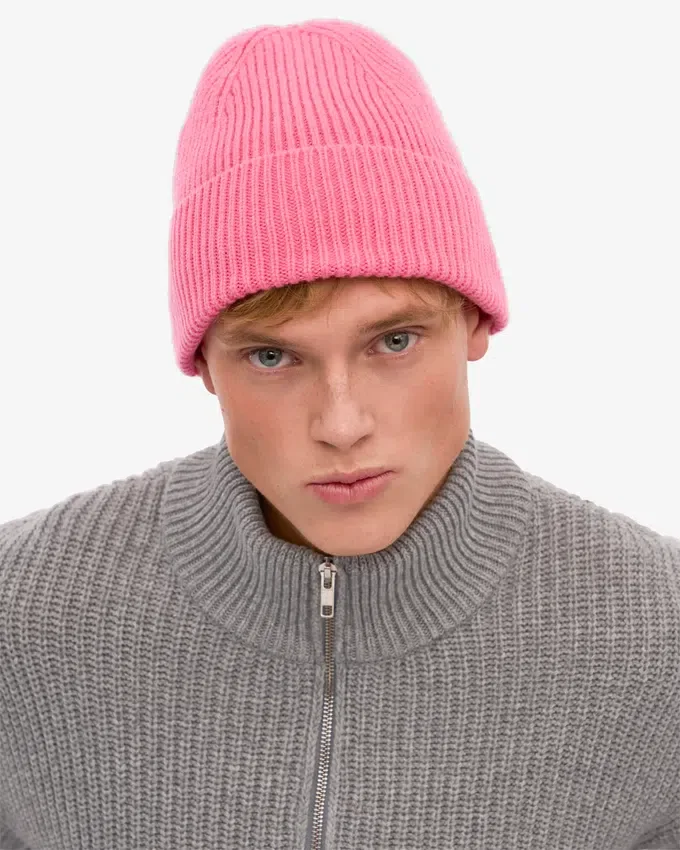 Gorro de lana merino - Rosa chicle