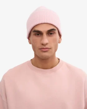 Gorro de lana merino – Rosa descolorido