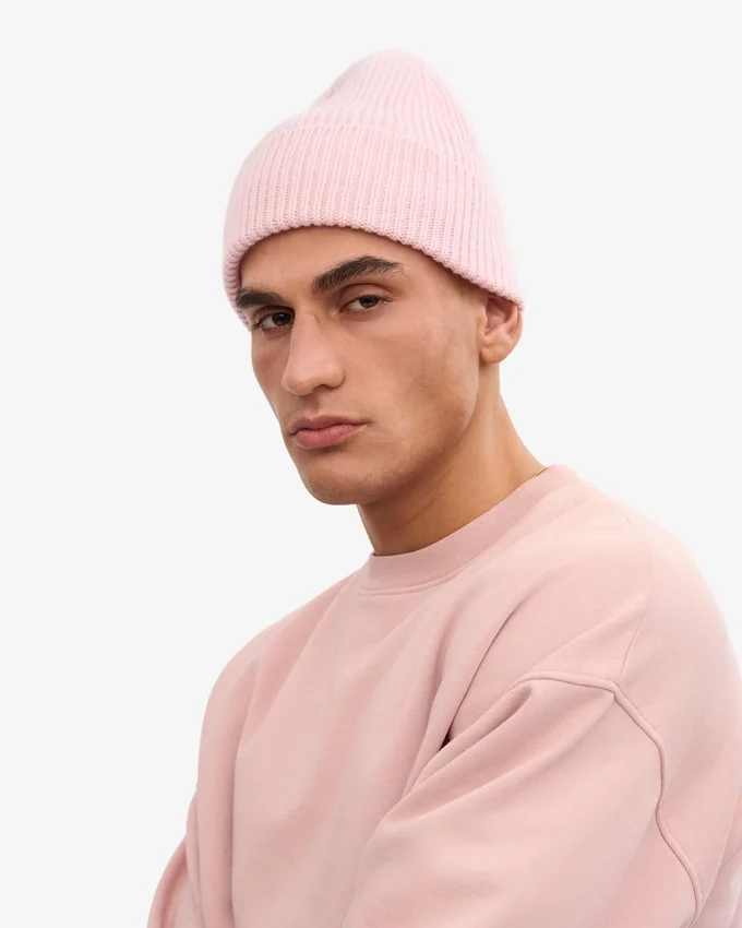 Gorro de lana merino - Rosa descolorido
