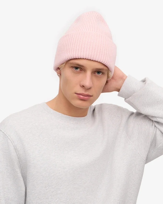 Gorro de lana merino - Rosa desvaído
