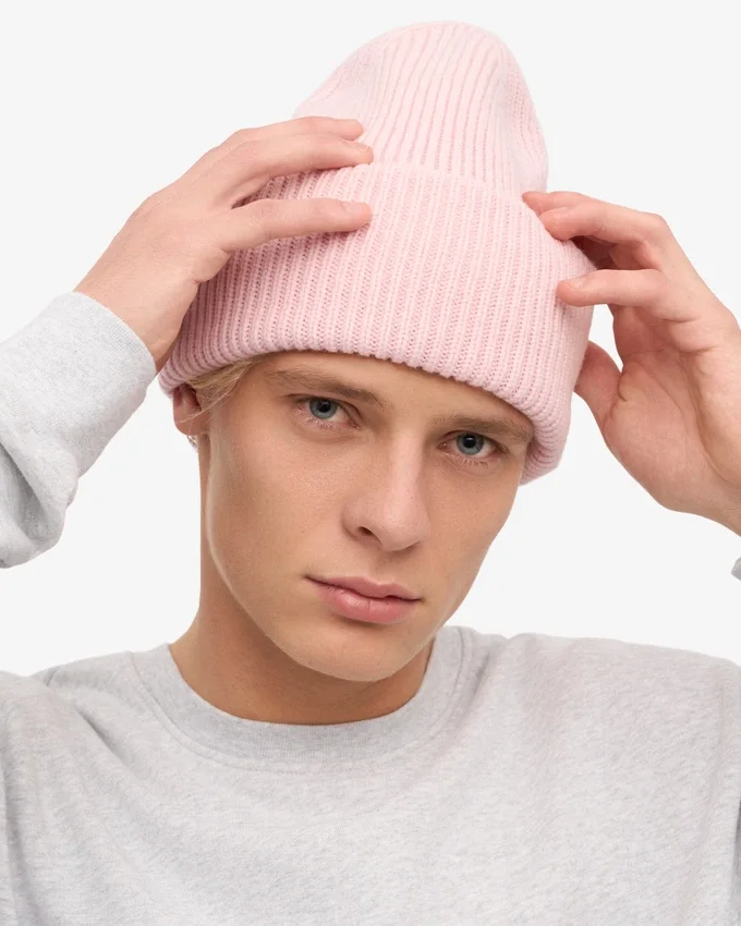 Gorro de lana merino - Rosa desvaído