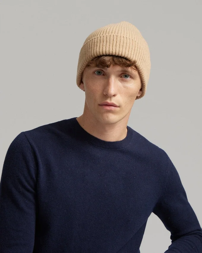 Gorro de lana merino - Gris topo cálido