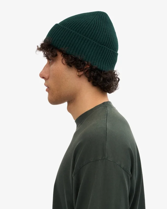 Gorro de lana merino - Verde esmeralda