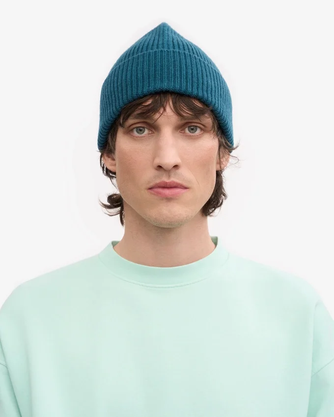 Gorro de lana merino - Verde océano