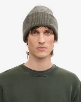 Gorro de lana merino – verde oliva apagado