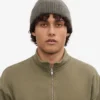 Gorro de lana merino - verde oliva apagado